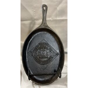 Tabasco Brand Cast‎ Iron Skillet Fajita Sizzle Server McIlhenny Co (2536)